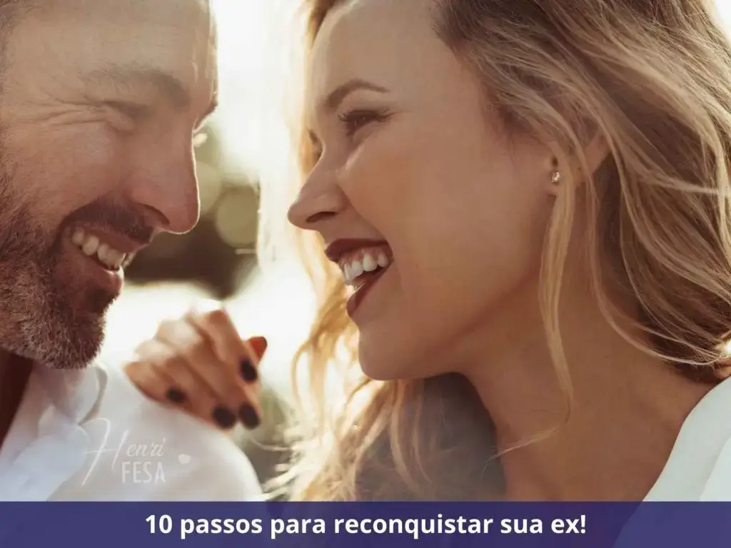 Casal, homem e mulher, se olhando nos olhos e sorrindo um para o outro!