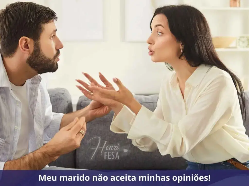 Home discutindo com mulher, ambos gesticulando para defender o ponto de vista!